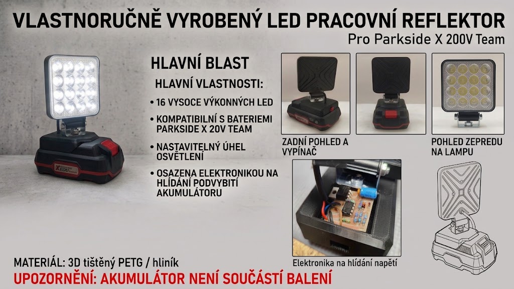 LED svítilna na akumulátor Parkside